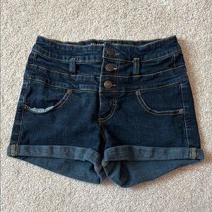 Denim Mid-Rise Shorts